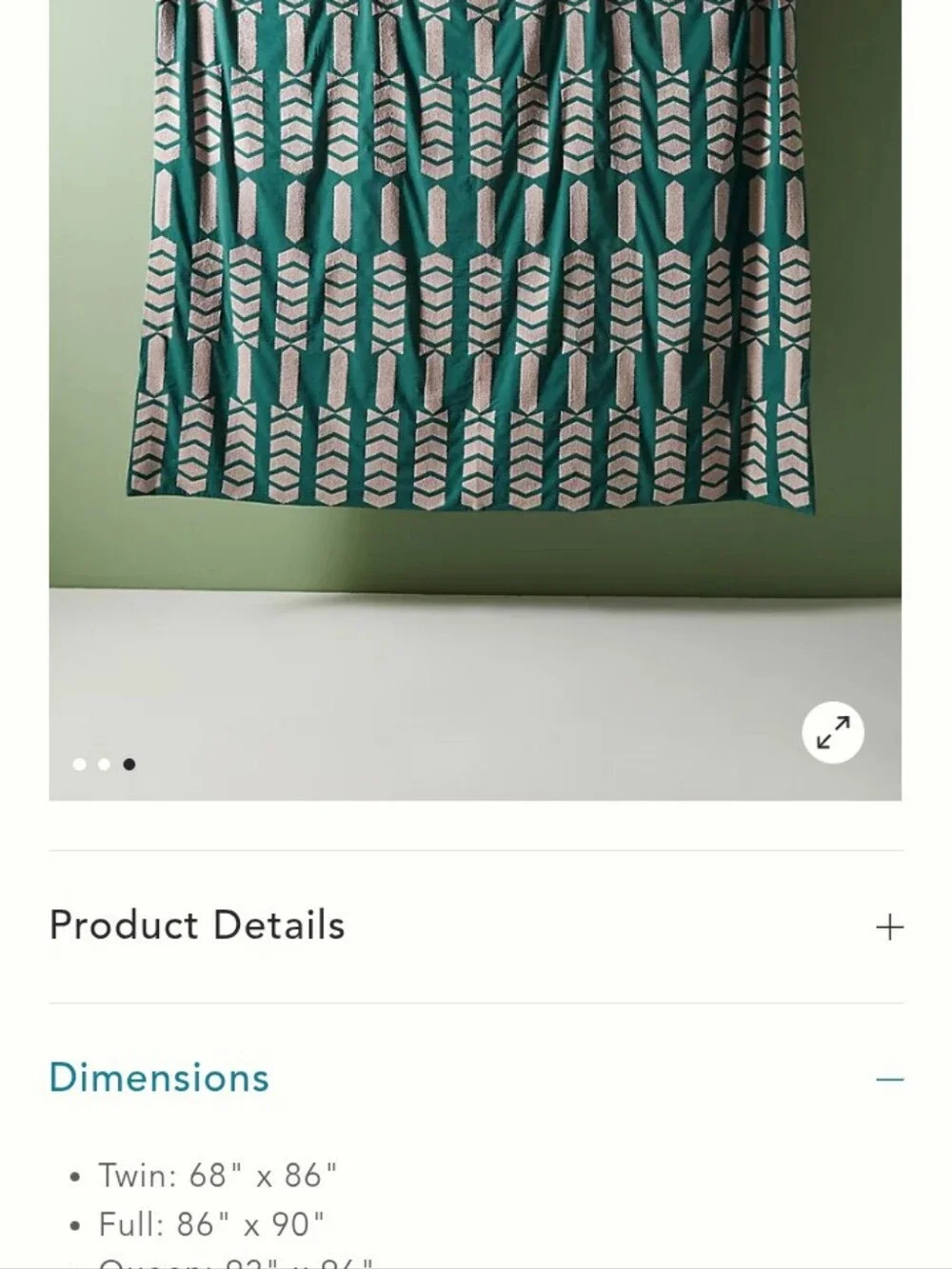 Anthropologie Embroidered Minerva Duvet Cover Full 84
